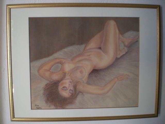 Peinture intitulée "nu  sur le dos" par Aline Boero, Œuvre d'art originale