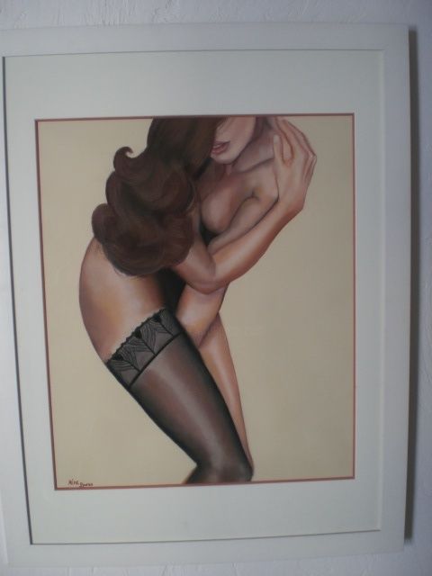 Malerei mit dem Titel "jeu de jambes" von Aline Boero, Original-Kunstwerk