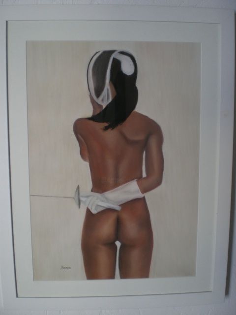 Картина под названием "escrimeuse" - Aline Boero, Подлинное произведение искусства