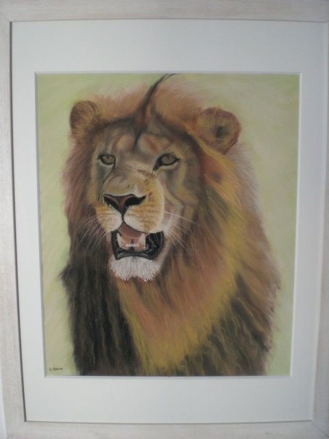Painting titled "le lion" by Aline Boero, Original Artwork