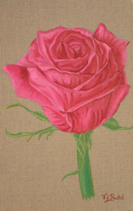 Pittura intitolato "rose.jpg" da Pastel Créations, Opera d'arte originale