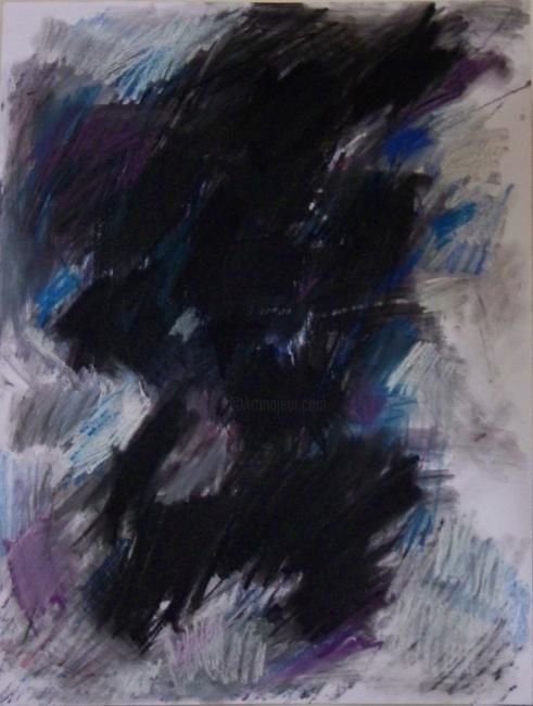 Peinture intitulée "diagonale noire" par Jean Pierre Ducouret, Œuvre d'art originale, Pastel