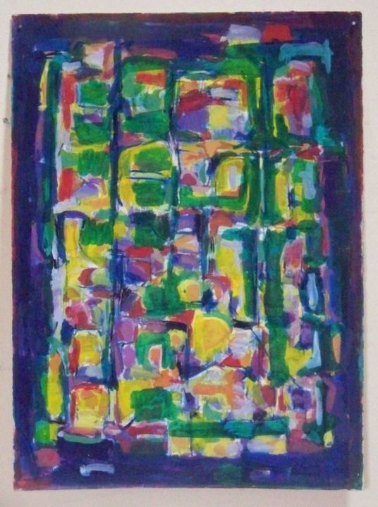 Malerei mit dem Titel "composition en vert" von Jean Pierre Ducouret, Original-Kunstwerk, Acryl