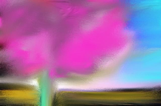 Картина под названием "arbrerose.jpg" - David, Подлинное произведение искусства