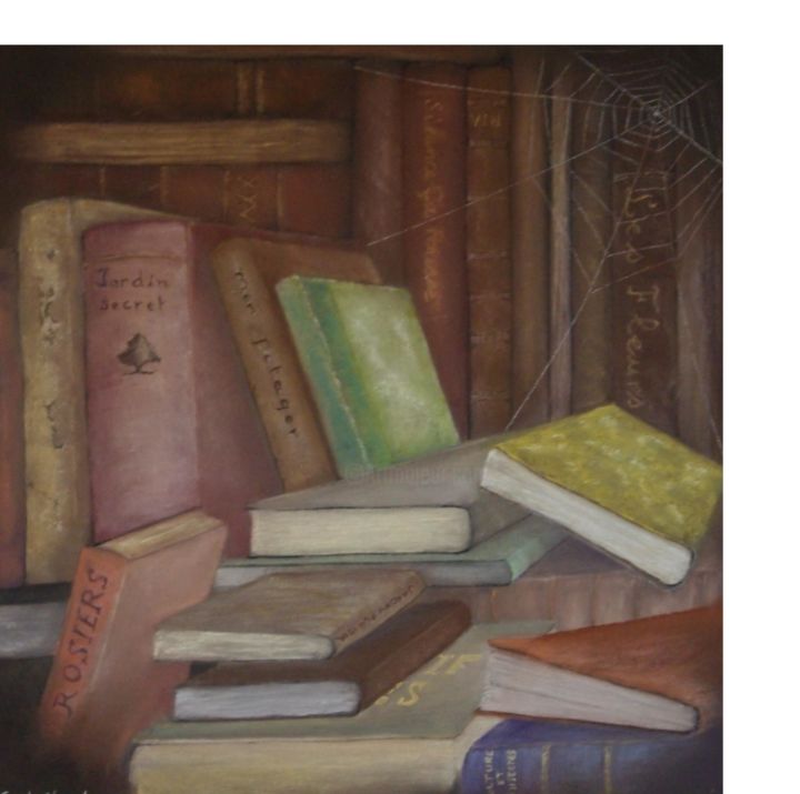 Pintura intitulada "mes livres oubliés" por Christian Le Gall, Obras de arte originais