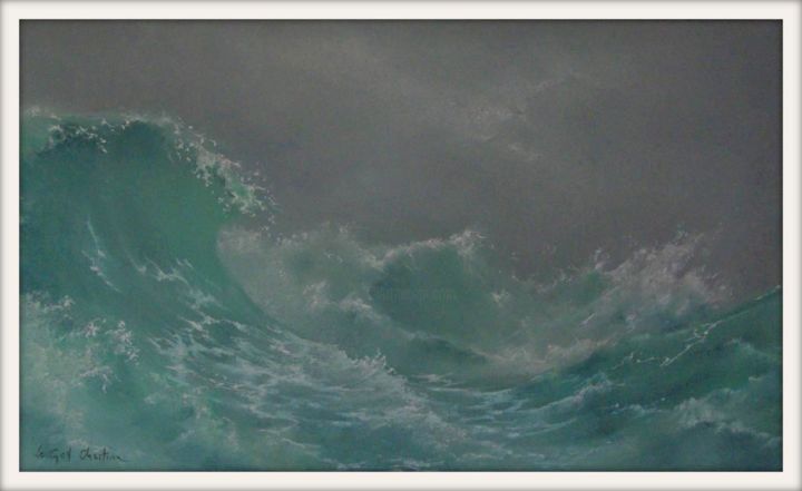 Peinture intitulée "au-coeur-des-vagues…" par Christian Le Gall, Œuvre d'art originale, Autre