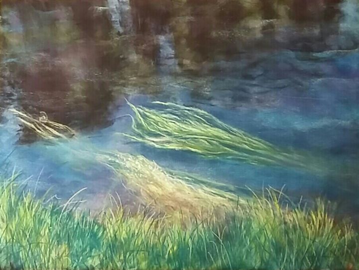 Painting titled ""Ondines"" by Mireille Désir Valéry, Original Artwork, Pastel