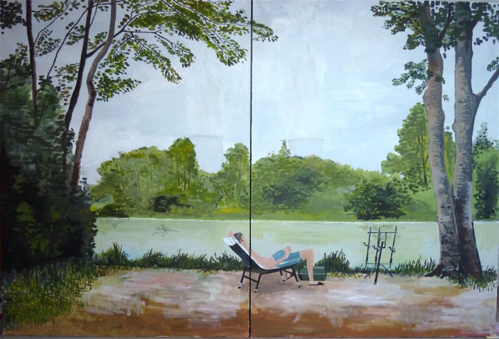 Malerei mit dem Titel "Calme plat" von Pastoral, Original-Kunstwerk, Acryl