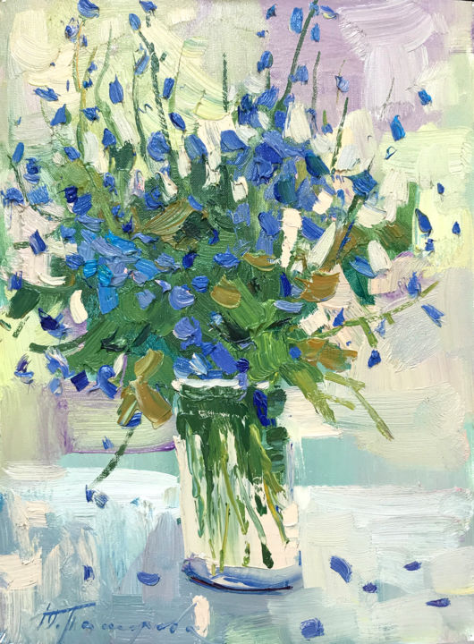 Pintura titulada "Field flowers" por Yuliia Pastukhova, Obra de arte original, Oleo