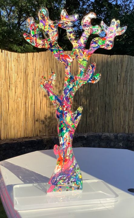Sculpture intitulée "Corail 80" par Patmoli, Œuvre d'art originale, Résine