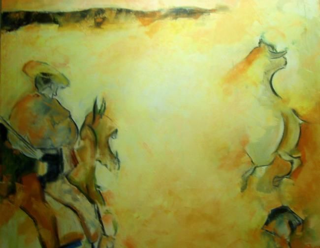 Painting titled "Corrida de toros" by Patricia Paats, Original Artwork