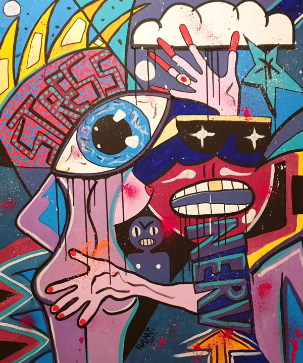 Картина под названием "Stress+" - Patart Berlin, Подлинное произведение искусства, Акрил