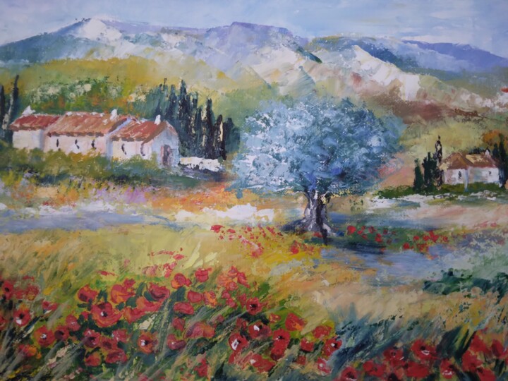 Peinture intitulée "Un été en provence" par Patricia Candiotto, Œuvre d'art originale, Huile Monté sur Châssis en bois