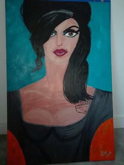 Peinture intitulée "Hommage à Amy Wineh…" par Ness Dupont, Œuvre d'art originale, Acrylique