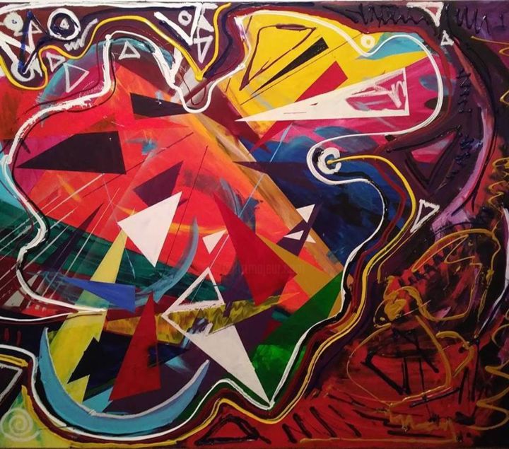 Painting titled "LooseEndz" by Sam Alberts, Original Art, Acrylic