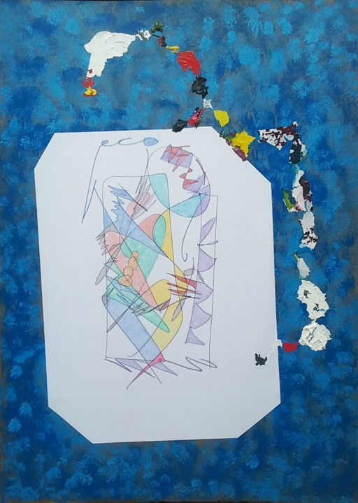 Dessin intitulée "La fusée d'idées" par Patricia Saccaggi, Œuvre d'art originale, Acrylique