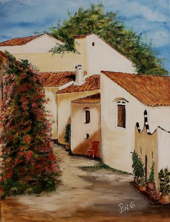 Painting titled "Aire mediterráneo" by Pat G, Original Artwork, Oil