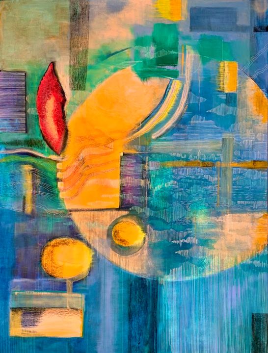 Peinture intitulée "in and out" par Pati Guyot, Œuvre d'art originale, Acrylique