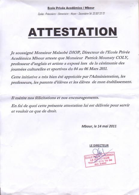 Peinture intitulée "Attestation_AcadaOm…" par Pat. M.C., Œuvre d'art originale