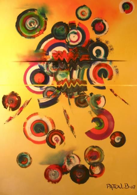 Peinture intitulée "explosion de robocop" par Patou.B, Œuvre d'art originale