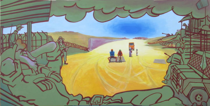 Peinture intitulée ""Checkpoint"" par Patou Deballon, Œuvre d'art originale, Acrylique