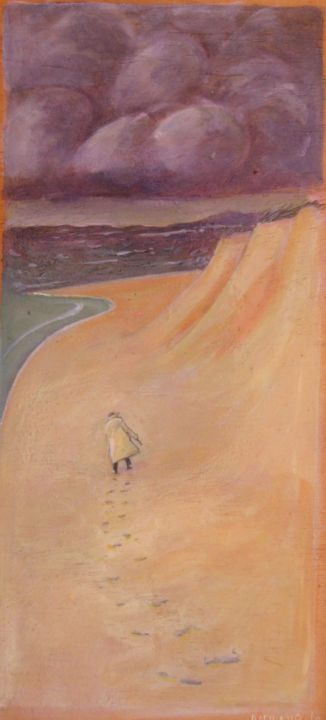 Peinture intitulée ""Plage du Nord"" par Patou Deballon, Œuvre d'art originale, Acrylique