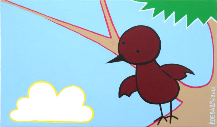 Peinture intitulée ""Voler" - volar - t…" par Patou Deballon, Œuvre d'art originale, Acrylique