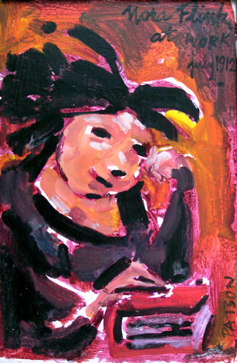 Malerei mit dem Titel ""Nora Flink"" von Patou Deballon, Original-Kunstwerk, Acryl