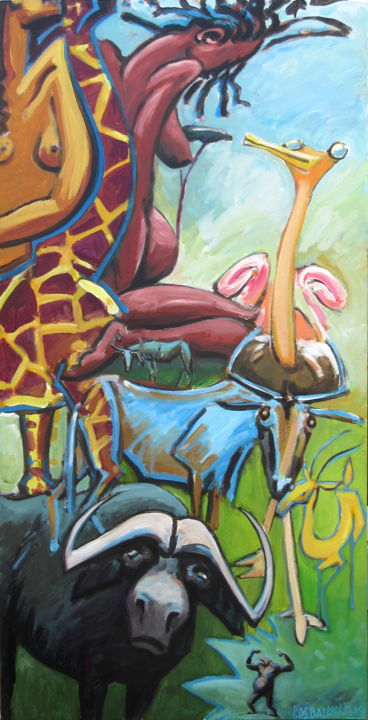 Peinture intitulée ""Savane" - sabana -…" par Patou Deballon, Œuvre d'art originale, Acrylique