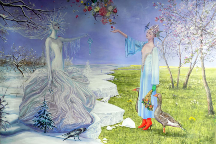 Pintura titulada "The Rite of Spring" por Patric Boussignac, Obra de arte original, Oleo