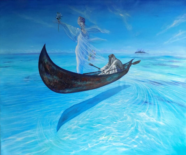 Pintura titulada "Irrevocable Island" por Patric Boussignac, Obra de arte original, Oleo