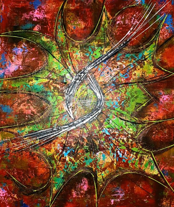 Painting titled "Complex Sound" by Yimba, Original Art, Acrylic