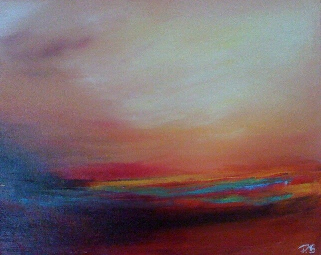 Malerei mit dem Titel "Sunset" von Patrice Brunet, Original-Kunstwerk