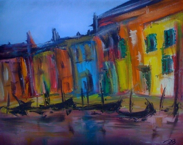 Painting titled "Venise" by Patrice Brunet, Original Artwork