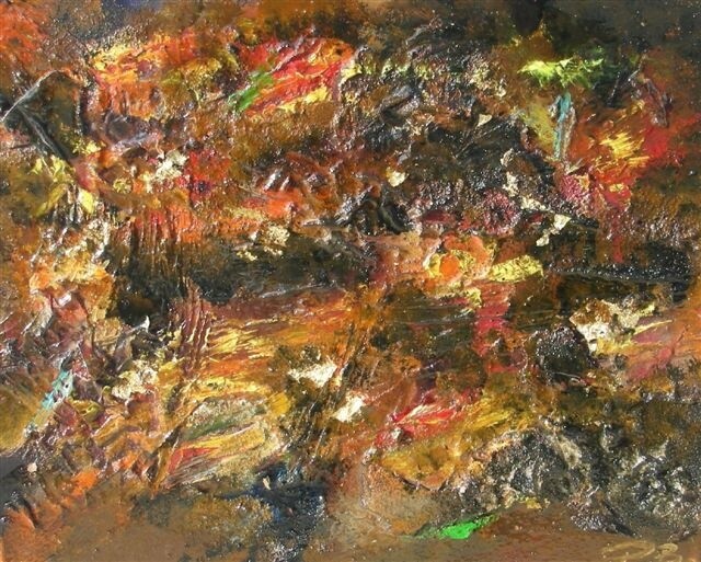 Pintura intitulada "Volcan" por Patrice Brunet, Obras de arte originais