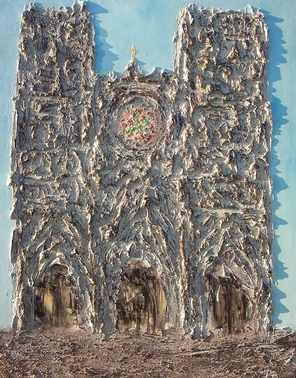 Painting titled "Cathedrale 2" by Patrice Brunet, Original Artwork