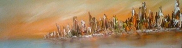 Painting titled "Bord de mer" by Patrice Brunet, Original Artwork