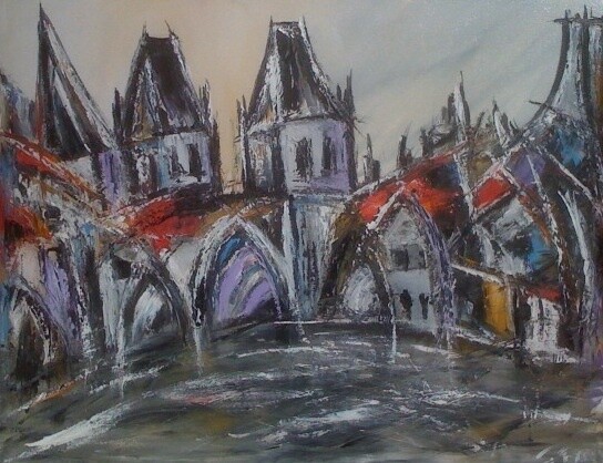 Painting titled "Medieval" by Patrice Brunet, Original Artwork