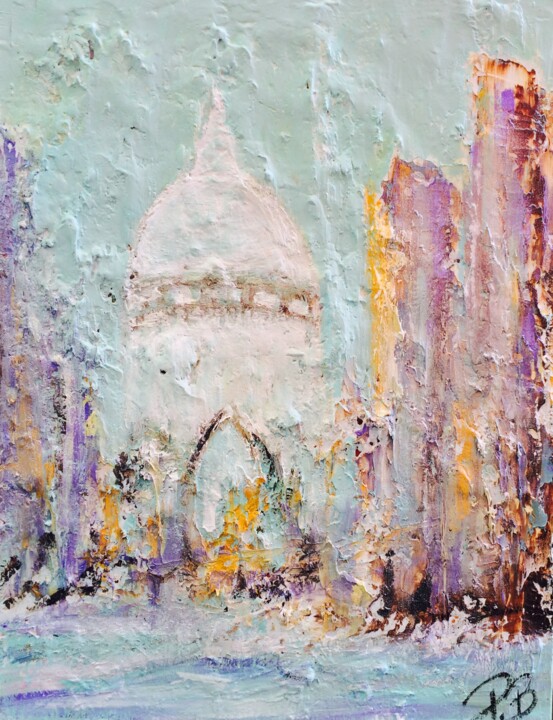 Painting titled "Sacre coeur" by Patrice Brunet, Original Artwork