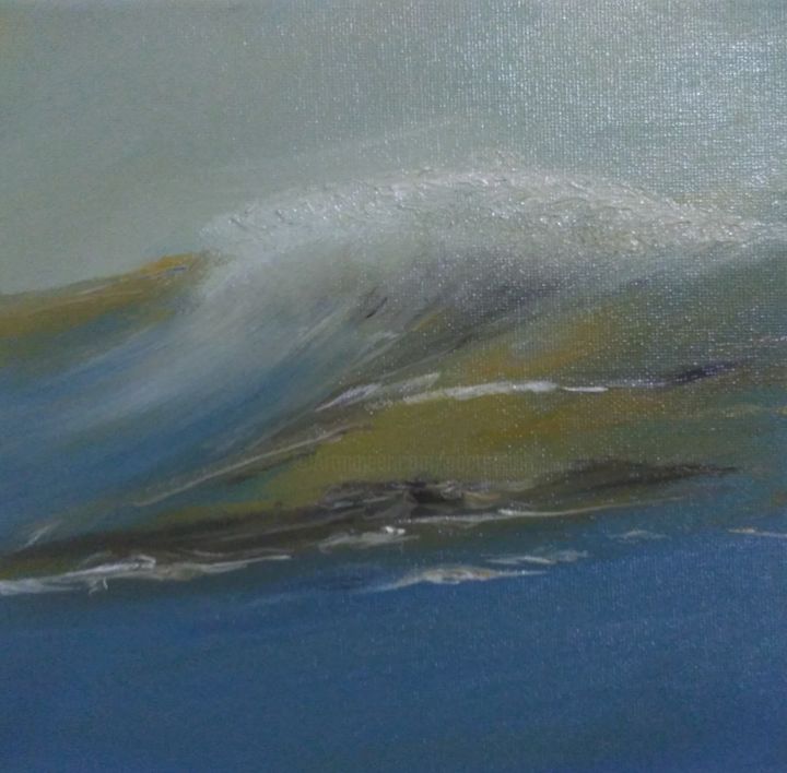 Peinture intitulée "La vague N°1853" par Patrice Butel, Œuvre d'art originale, Huile