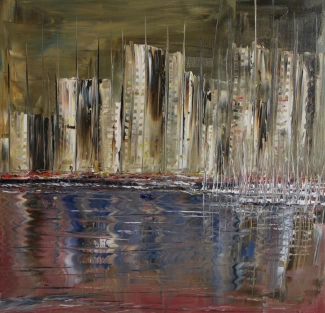 Pittura intitolato "Armageddon sail & c…" da Patrice Butel, Opera d'arte originale, Olio