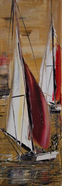 Painting titled "Vieilles voiles 266" by Patrice Butel, Original Artwork, Oil