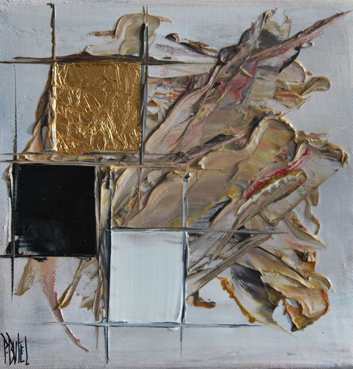 Картина под названием "Abstraction White B…" - Patrice Butel, Подлинное произведение искусства
