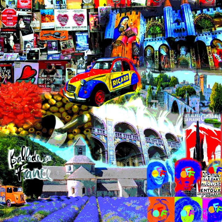 Arts numériques intitulée "Couleurs Vaucluse" par Patrice Fligny, Œuvre d'art originale, Photo montage