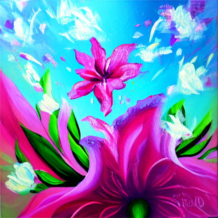 Digital Arts titled "FLOWER OF LIFE" by Patrice Josselin, Original Artwork, AI generated image