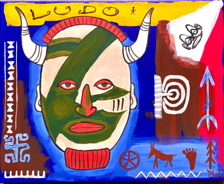 Peinture intitulée "Tiki Ludo" par Patrice Le Houedec, Œuvre d'art originale, Acrylique