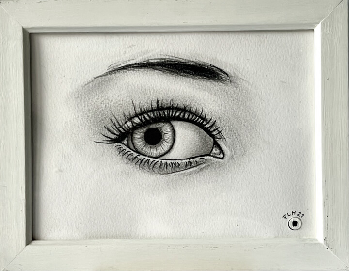 Dessin intitulée "Croquis d'un oeil (…" par Patrice Le Houedec, Œuvre d'art originale, Graphite