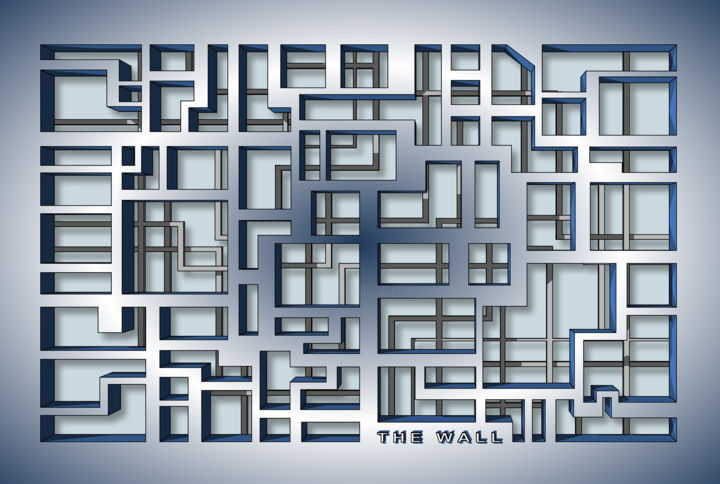 Digital Arts titled "The Wall" by Patrice Lefort, Original Artwork, 3D Modeling