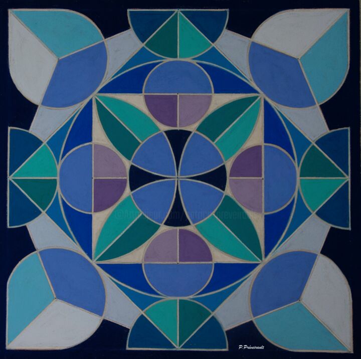 Peinture intitulée "Symphonie Bleue" par Patrice Preveirault, Œuvre d'art originale, Pastel