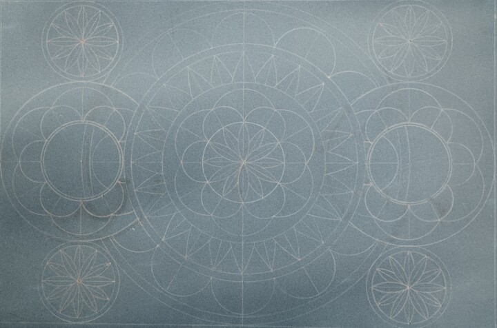 Dessin intitulée "Mandala Tradition (…" par Patrice Preveirault, Œuvre d'art originale, Crayon